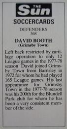 1978-79 The Sun Soccercards #368 David Booth Back