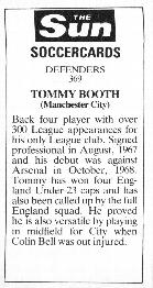 1978-79 The Sun Soccercards #369 Tommy Booth Back