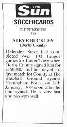 1978-79 The Sun Soccercards #375 Steve Buckley Back