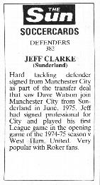 1978-79 The Sun Soccercards #382 Jeff Clarke Back