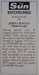 1978-79 The Sun Soccercards #388 John Craggs Back