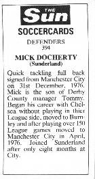 1978-79 The Sun Soccercards #394 Mike Docherty Back