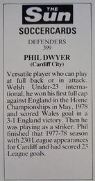 1978-79 The Sun Soccercards #399 Phil Dwyer Back