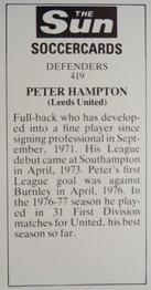 1978-79 The Sun Soccercards #419 Peter Hampton Back