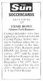1978-79 The Sun Soccercards #428 Ernie Howe Back