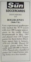 1978-79 The Sun Soccercards #435 Roger Jones Back