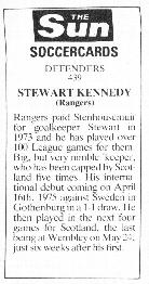 1978-79 The Sun Soccercards #439 Stewart Kennedy Back