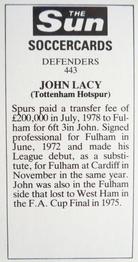 1978-79 The Sun Soccercards #443 John Lacy Back
