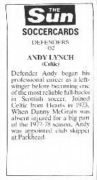 1978-79 The Sun Soccercards #452 Andy Lynch Back