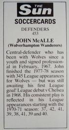 1978-79 The Sun Soccercards #453 John McAlle Back