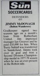 1978-79 The Sun Soccercards #455 Jim McDonagh Back
