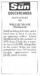 1978-79 The Sun Soccercards #466 Willie McVie Back