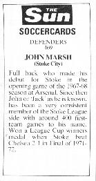 1978-79 The Sun Soccercards #469 John Marsh Back