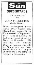 1978-79 The Sun Soccercards #471 John Middleton Back