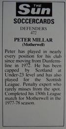 1978-79 The Sun Soccercards #472 Peter Millar Back