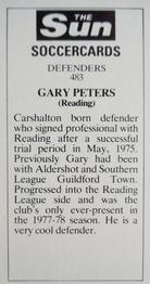 1978-79 The Sun Soccercards #483 Gary Peters Back