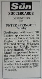 1978-79 The Sun Soccercards #508 Peter Springett Back