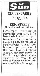 1978-79 The Sun Soccercards #513 Eric Steele Back