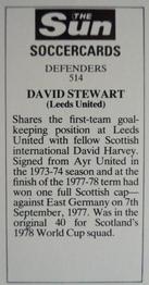 1978-79 The Sun Soccercards #514 David Stewart Back