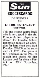 1978-79 The Sun Soccercards #515 George Stewart Back