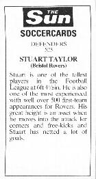 1978-79 The Sun Soccercards #523 Stuart Taylor Back
