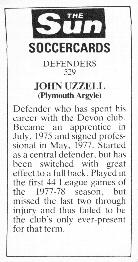 1978-79 The Sun Soccercards #529 John Uzzell Back