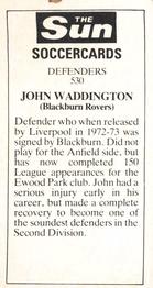 1978-79 The Sun Soccercards #530 John Waddington Back