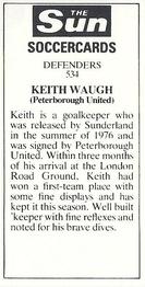 1978-79 The Sun Soccercards #534 Keith Waugh Back