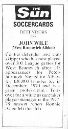 1978-79 The Sun Soccercards #538 John Wile Back