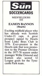 1978-79 The Sun Soccercards #555 Eamonn Bannon Back