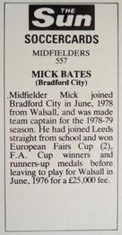 1978-79 The Sun Soccercards #557 Mick Bates Back