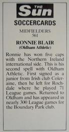 1978-79 The Sun Soccercards #561 Ronnie Blair Back