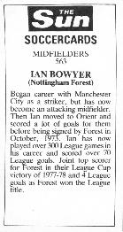 1978-79 The Sun Soccercards #563 Ian Bowyer Back