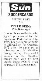1978-79 The Sun Soccercards #565 Peter Brine Back