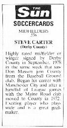 1978-79 The Sun Soccercards #576 Steve Carter Back