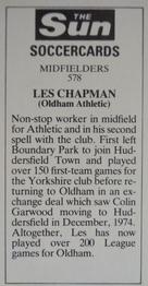 1978-79 The Sun Soccercards #578 Les Chapman Back