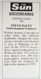 1978-79 The Sun Soccercards #586 Steve Daley Back