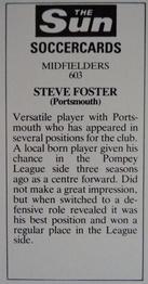 1978-79 The Sun Soccercards #603 Steve Foster Back
