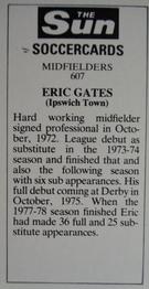 1978-79 The Sun Soccercards #607 Eric Gates Back