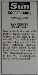 1978-79 The Sun Soccercards #608 Ian Gibson Back