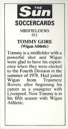 1978-79 The Sun Soccercards #611 Tommy Gore Back