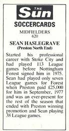 1978-79 The Sun Soccercards #620 Sean Haslegrave Back