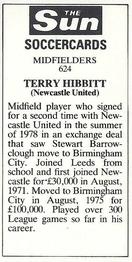 1978-79 The Sun Soccercards #624 Terry Hibbitt Back