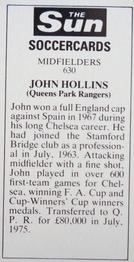 1978-79 The Sun Soccercards #630 John Hollins Back