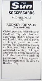 1978-79 The Sun Soccercards #636 Rod Johnson Back
