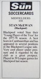 1978-79 The Sun Soccercards #658 Stan McEwan Back