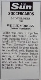 1978-79 The Sun Soccercards #668 Willie Morgan Back
