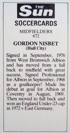 1978-79 The Sun Soccercards #672 Gordon Nisbet Back