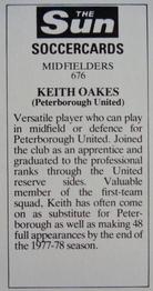 1978-79 The Sun Soccercards #676 Keith Oakes Back