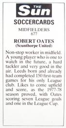 1978-79 The Sun Soccercards #677 Robert Oates Back